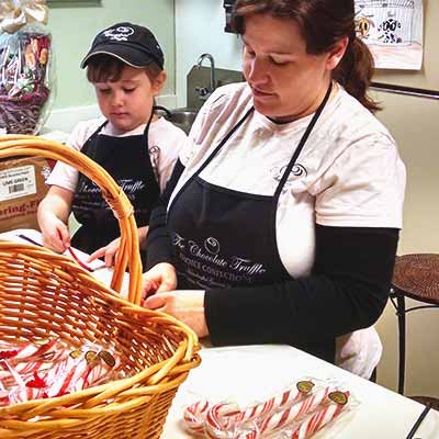 Home Made Candy Canes at the Chocolate Truffle