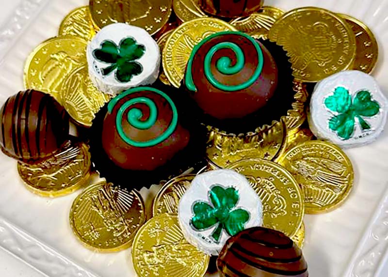 Chocolate Coins and Truffles for St. Patrick's Day
